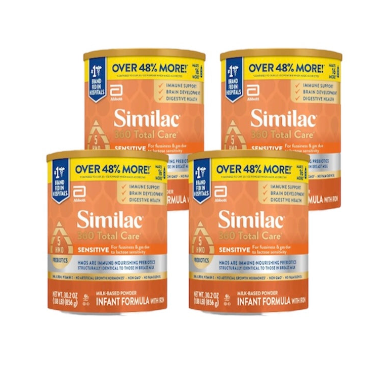 Similac 360 Total Care Sensitive Infant Formula– 4 Cans – 30.2 oz