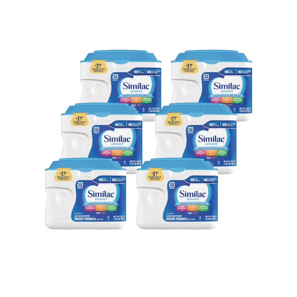 Similac Advance Infant Formula – 6 Tubs – 20.6 - oz
