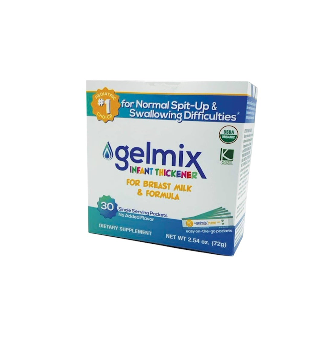 Gelmix Infant Thickener For Breast Milk & Formula Box of 30 Sticks- 3 Pack - 2.54 oz