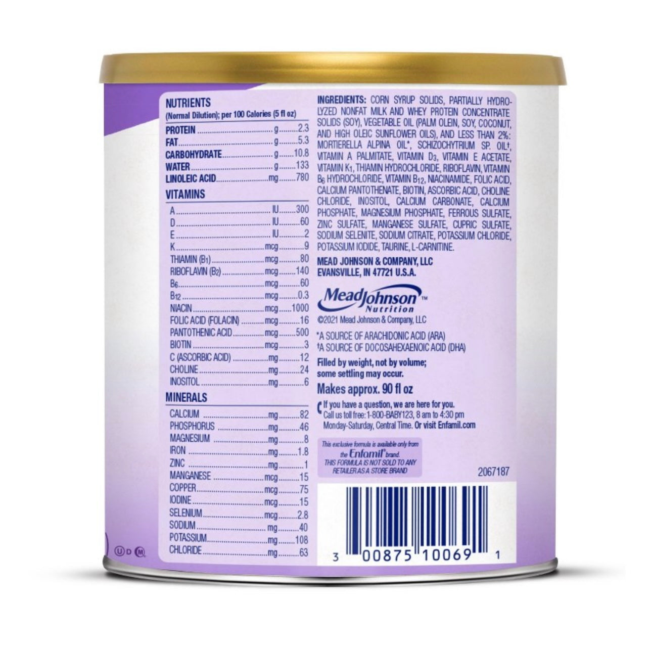 Enfamil Gentlease Infant Formula– 6 Cans – 12.4 oz