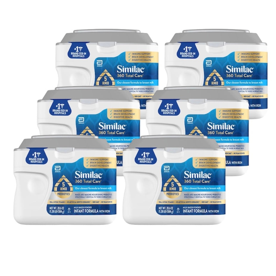Similac 360 Total Care Infant Formula– 6 Tubs – 20.6 oz