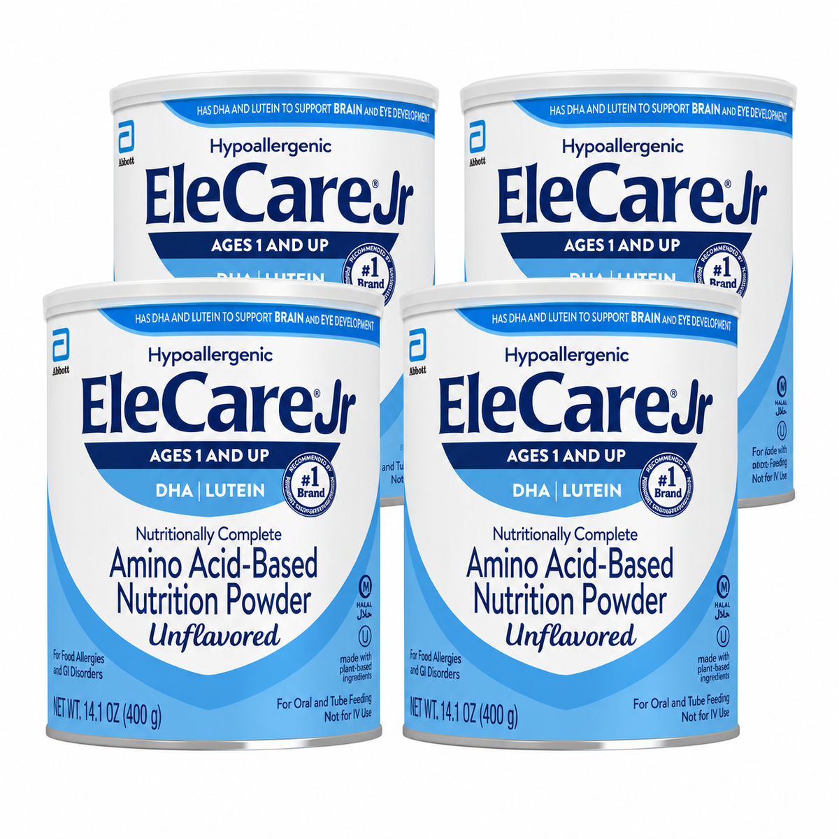 Elecare Jr Unflavored - 4 Cans - 14.1 oz