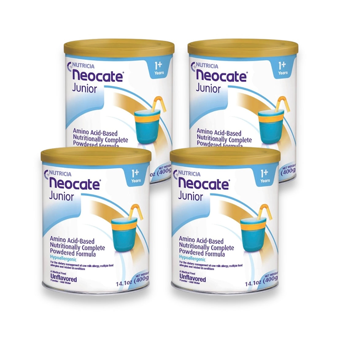 Neocate Jr - Unflavored a 4 Cans - 14.1 oz