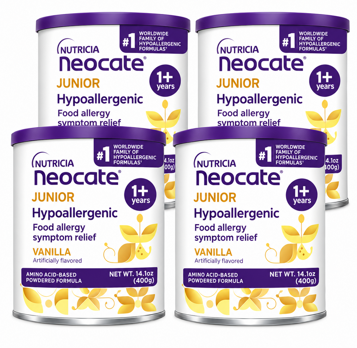 Neocate Jr Vanilla- 4 Cans - 14.1 oz