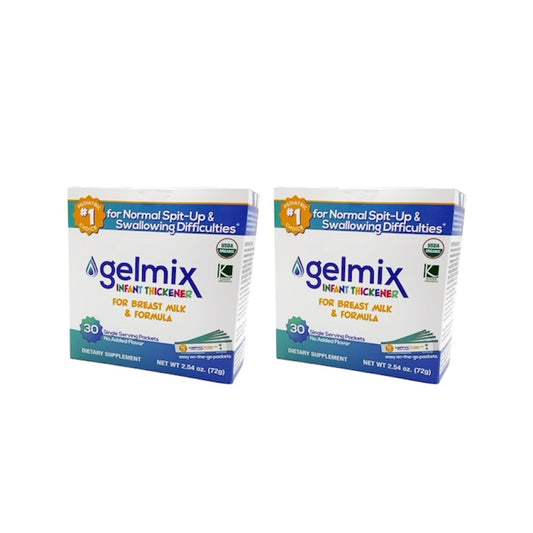 Gelmix Infant Thickener For Breast Milk & Formula Box of 30 Sticks- 2 Pack - 2.54 oz