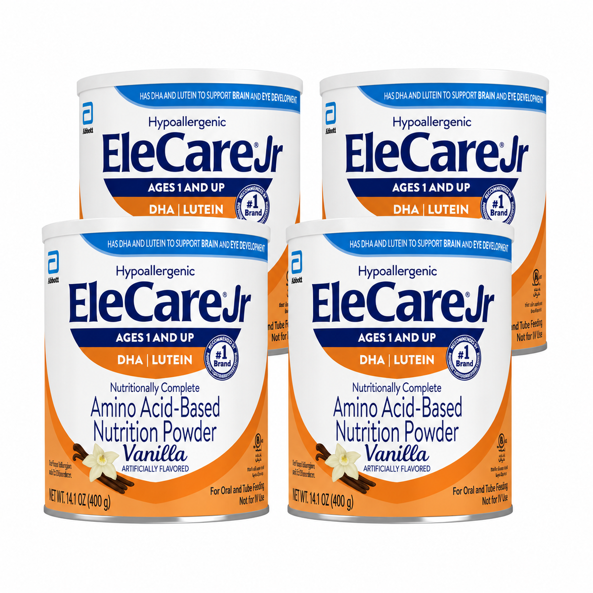 Elecare Jr Vanilla - 4 Cans - 14.1oz