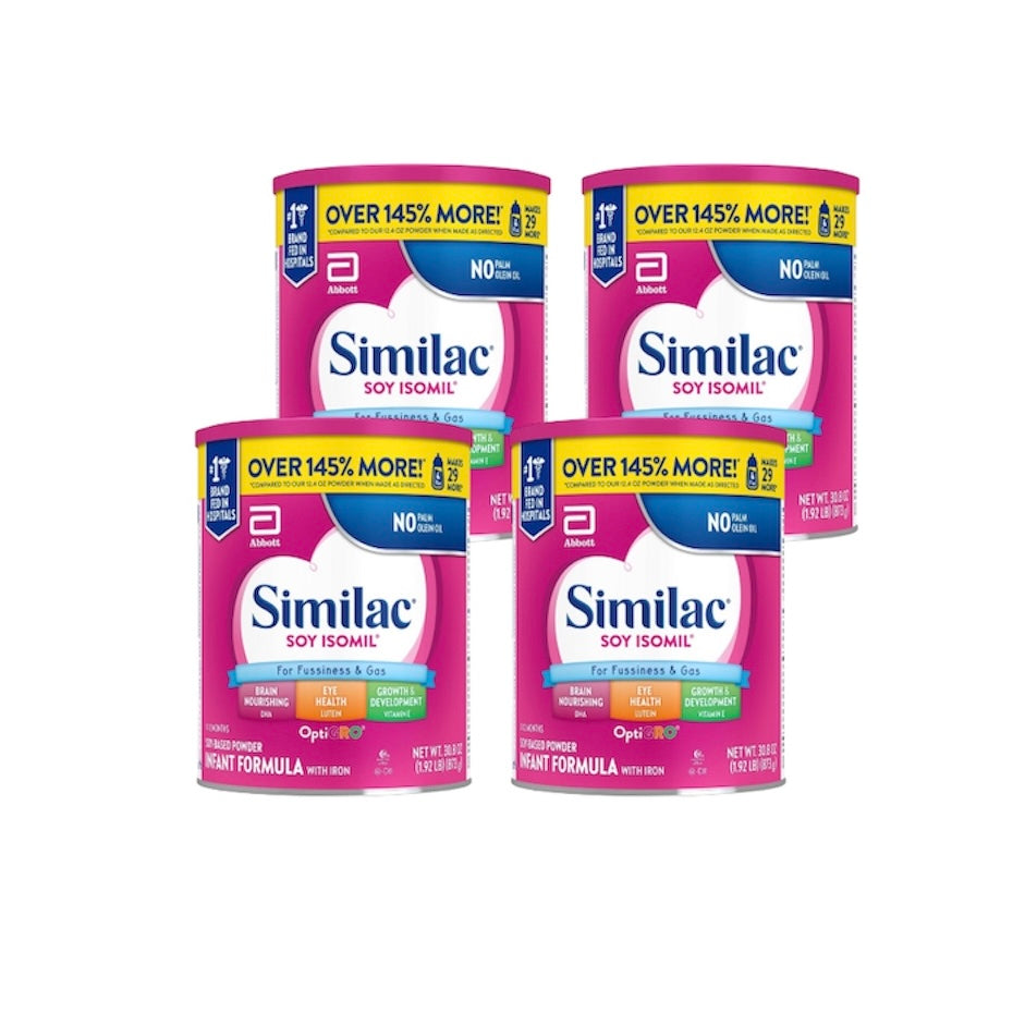 Similac Soy Isomil Infant Formula– 4 Cans – 30.8 oz