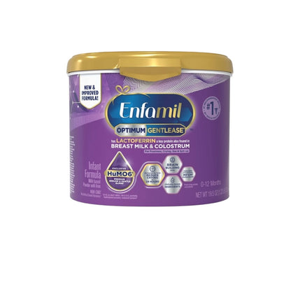 Enfamil Optimum Gentlease Infant Formula – 4 Tubs – 19.5 oz