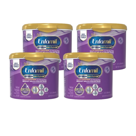 Enfamil Optimum Gentlease Infant Formula – 4 Tubs – 19.5 oz