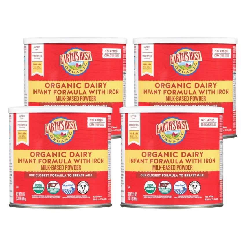 Earth's Best Organic Infant Formula – 4 Cans – 21 oz